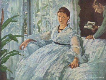  Manet Lienzo - Lectura de Mme Manet y Léon Realismo Impresionismo Edouard Manet